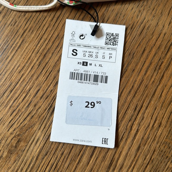 NEW WITH TAGS - ZARA WATERMELON TIE TOP - size small - Picture 3 of 3